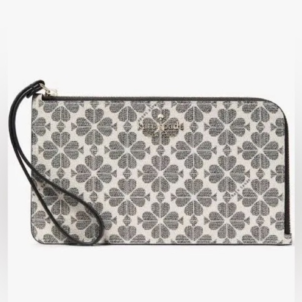NWT Kate Spade Lucy Spade Flower Medium L-ZIP Wristlet